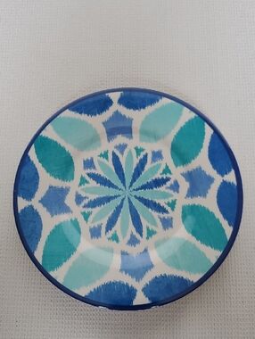 Blue & Teal Decorative Melamine Plates 8.75" - Set of 3